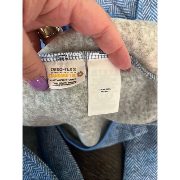 Lands End Blue Herringbone Fleece Blazer Jacket sz M NWT - Picture 7 of 9